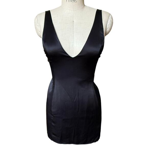 ARE YOU AM I Black Silk Mini Slip Dress Size 4 - Picture 1 of 7